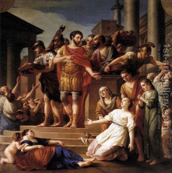Marcus Aurelius distributing bread to the poor