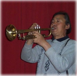 playing the trumpet