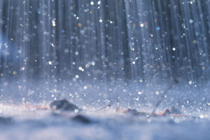raining hard