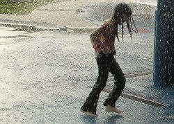slogging through the rain