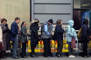 a line of people